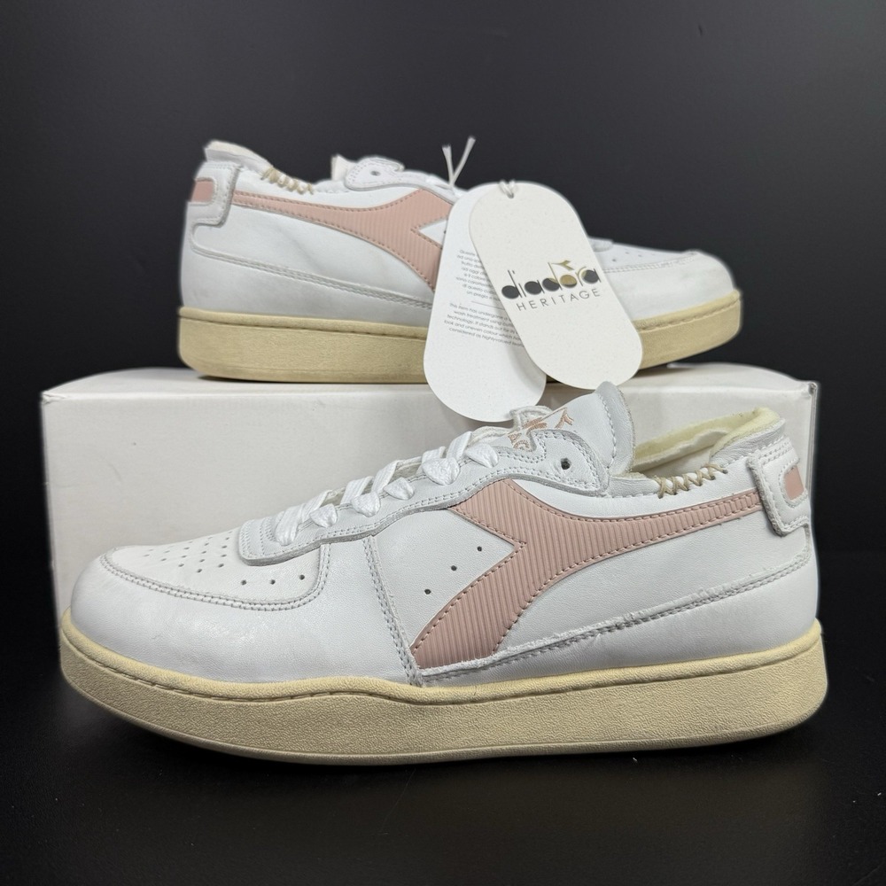 Diadora Casual Shoes MI Basket Row Cut Heritage W 7.5 M 6 White Sand C8984 $240